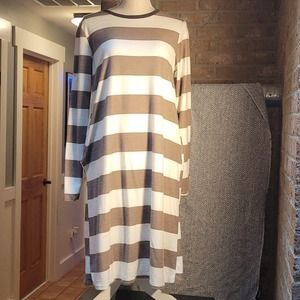Bold striped long sleeve dress